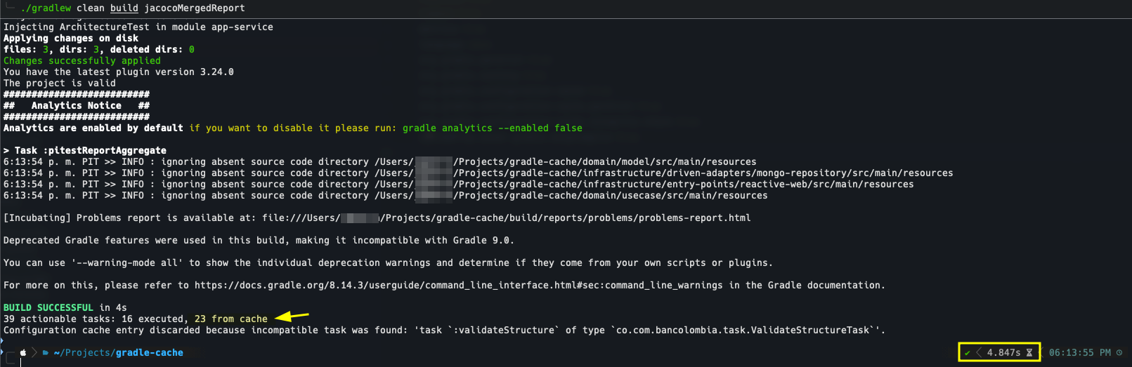 Project with Gradle Cache