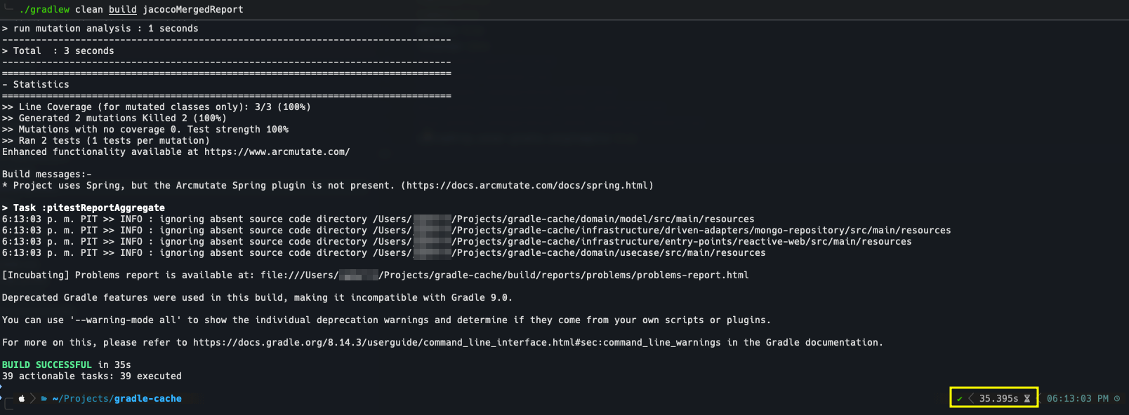 Project with Garadle Dependency Cache